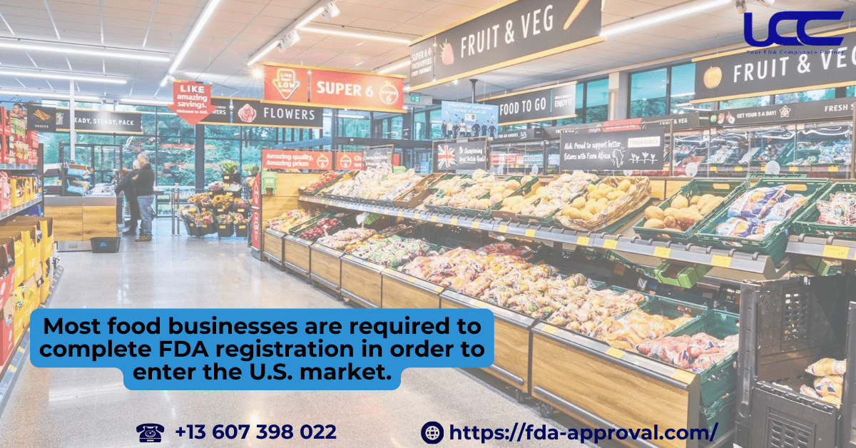 Most food businesses are required to complete FDA registration.